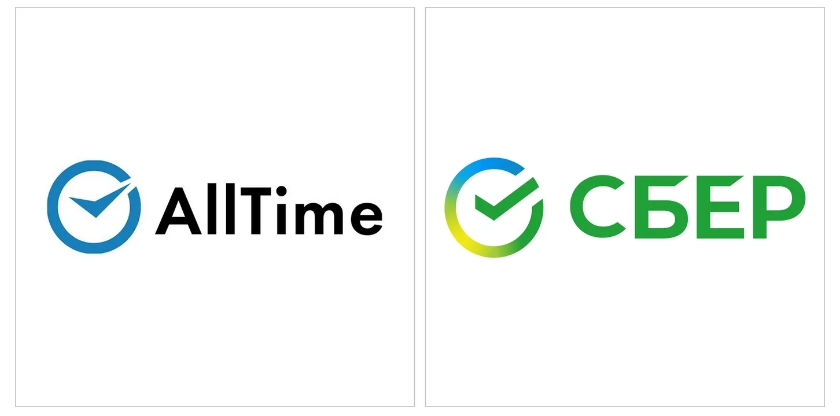 Логотипы AllTime и Сбера